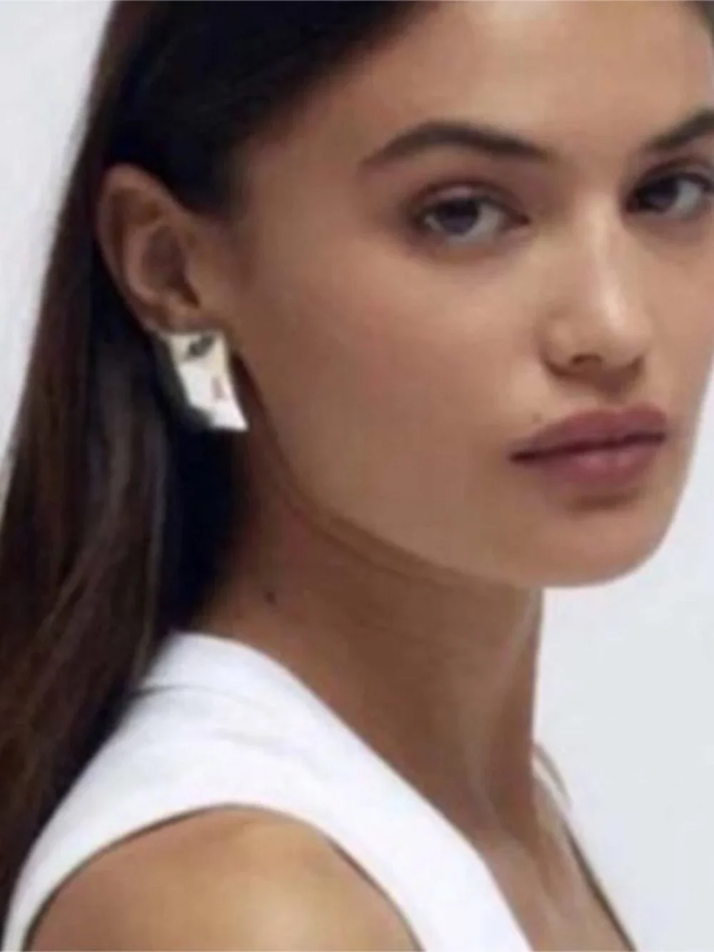 3/$30 New! Silver Rectangle Statement Earrings (1024) NWOT